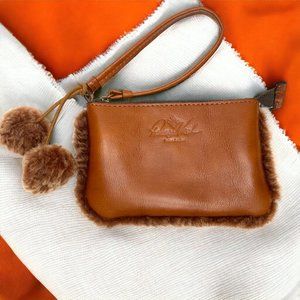 Patricia‎ Nash Piedmont Vinovo Sherpa Italian Brown Leather Wristlet